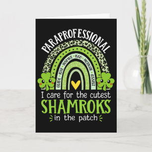 Carte Paraprofessionnel plus mignons trèfles enseignant