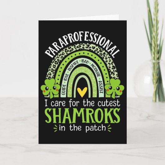 Carte Paraprofessionnel plus mignons trèfles enseignant (Devant)