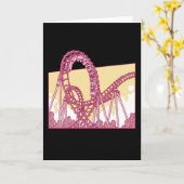 Carte Parc d'attractions montagnes russes drôle Cadeau (Fleur jaune)