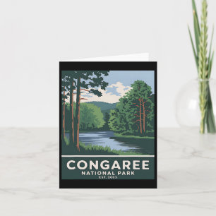 Carte Parc national de Congaree Camping Vintage Randonné