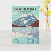 Carte Parc national de Glacier Bay Alaska Vintage (Fleur jaune)