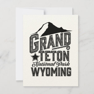 Carte Parc national de Grand Teton, Wyoming Affiche vint