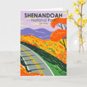 Carte Parc national de Shenandoah Skyline Drive Virginie (Fleur jaune)