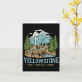 Carte Parc national de Yellowstone Us Wolf Bison Bear Vi (Fleur jaune)