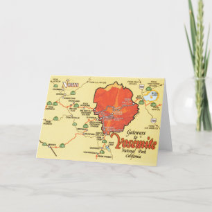 Carte Parc national de Yosemite, Californie