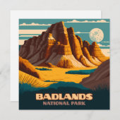 Carte Parc national des Badlands Rétro (Devant / Derrière)