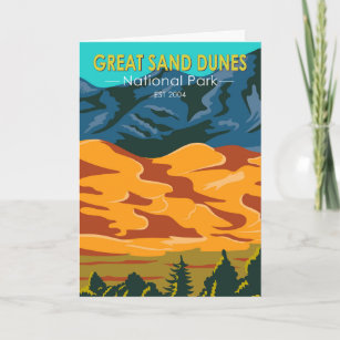 Carte Parc national des Great Sand Dunes Colorado Vintag