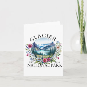 Carte Parc national du Glacier Floral Retro Randonnée Ca