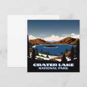 Carte Parc national du lac Crater Oregon Neige (Devant / Derrière)