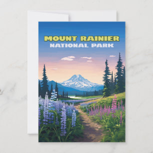 Carte Parc national du Mont Rainier Washington Retro
