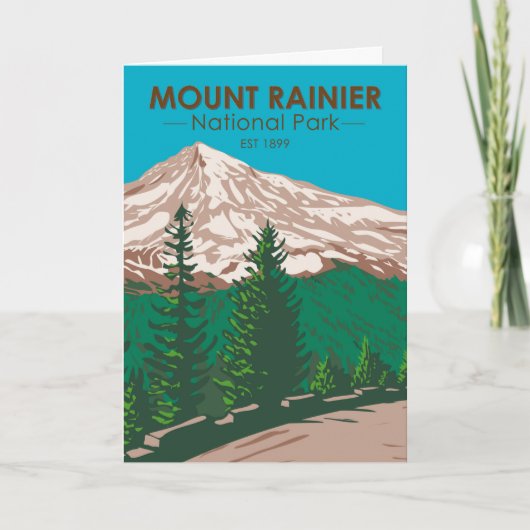 Carte Parc national du Mont Rainier Washington Vintage (Devant)