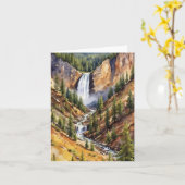 Carte Parc national Yellowstone Artiste Point Aquarelle (Fleur jaune)