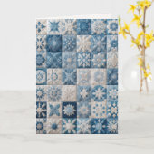 Carte Parcelle d'Anniversaire bleu et blanc (Fleur jaune)