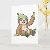 Carte Parcelle de patin à glace avec patins à glace (Fleur jaune)