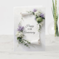 Parchemin 50e anniversaire Lilas et Hydrangeas