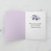 Carte Parchemin commémoratif avec lilas et hydrangeas (Intérieur)