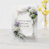 Carte Parchemin commémoratif avec lilas et hydrangeas (Fleur jaune)