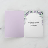 Carte Parchemin de mariage aux lilas et hydrangeas  (Intérieur)