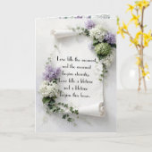Carte Parchemin de mariage aux lilas et hydrangeas  (Fleur jaune)
