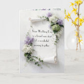 Carte Parchemin de mariage aux lilas et hydrangeas (Fleur jaune)