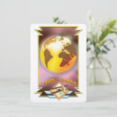 Carte Parcourez le Monde Globe Doré (Debout devant)