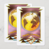 Carte Parcourez le Monde Globe Doré (Devant / Derrière)