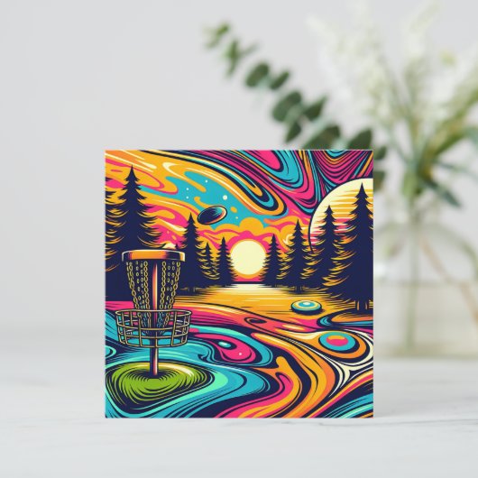 Carte Parcours de golf cool Disk à Sunset (Debout devant)