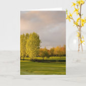 Carte Parcours de golf en automne Grey Card (Fleur jaune)