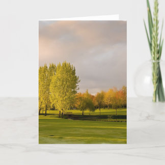 Carte Parcours de golf en automne Grey Card
