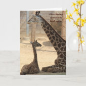 Carte Parent de carte, de girafe de fête des pères et (Fleur jaune)