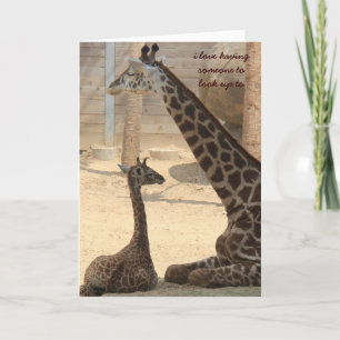 Carte Parent de carte, de girafe de fête des pères et