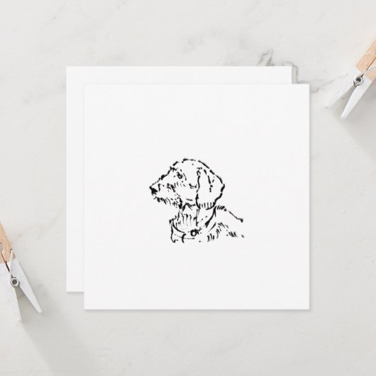 Carte Parent de chien teckel à poil dur (Devant/Arrière en situation)
