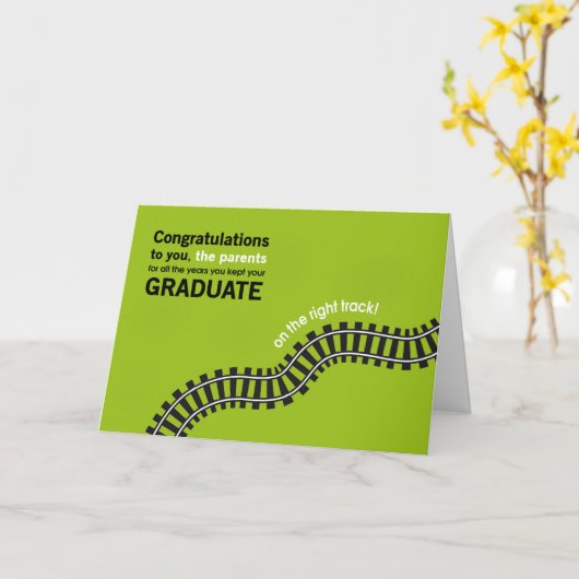 Carte Parent-Diplômé de félicitations sur le bon chemin (Fleur jaune)