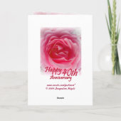 Carte PARENTS - 40e anniversaire de mariage avec rose ro (Dos)