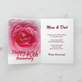 Carte PARENTS - 40e anniversaire de mariage avec rose ro (Intérieur)