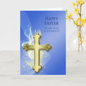 Carte Parents, Croix d'or Pâques (Fleur jaune)