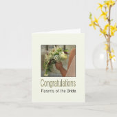 Carte parents de la mariée mariage félicitations (Fleur jaune)