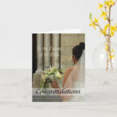 Carte parents de la mariée mariage félicitations (Fleur jaune)