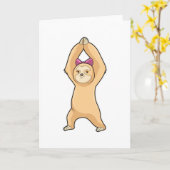 Carte Paresseux au sport de forme (Fleur jaune)