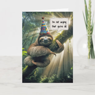 Carte Paresseux d'anniversaire vieillissant