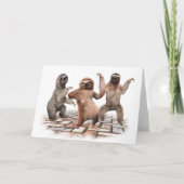 Carte Paresseux Dansant Drôle Dons Mignonnes Cadeaux Pou (Devant)