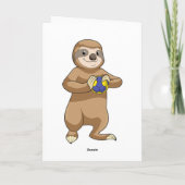 Carte Paresseux en joueur de handball avec ballon de han (Dos)