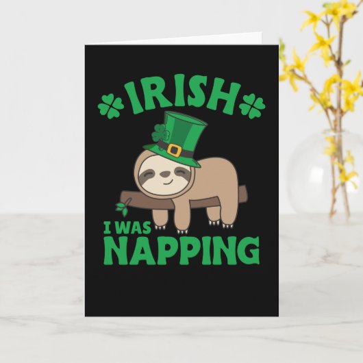 Carte Paresseux Irlande Saint-Patrick I Quelle sieste C (Fleur jaune)