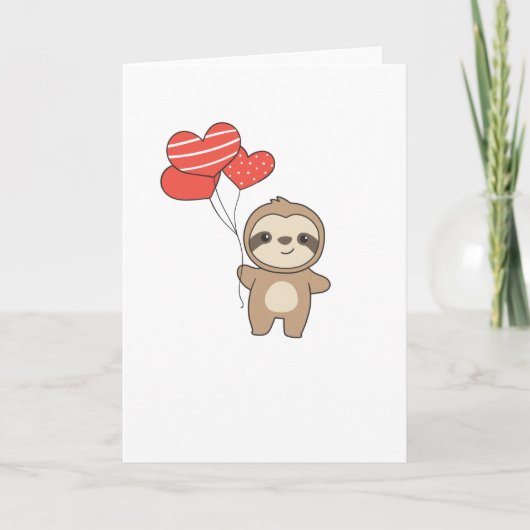 Carte Paresseux pour la Saint-Valentin Animaux mignons a (Devant)