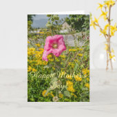 Carte Parfait Hollyhocks rose (Althaea) (Fleur jaune)