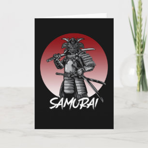 Carte Parfait Samurai rétro honoré - noir et blanc