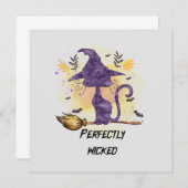 Carte Parfaitement Malin - Violet Chat Sorcière Silhouet (Devant / Derrière)