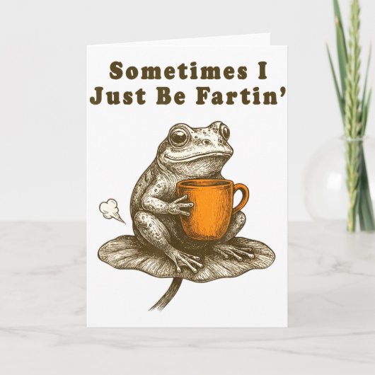Carte Parfois je fais juste des pets, Mème de grenouille (Devant)