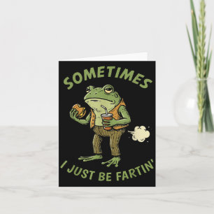 Carte Parfois je fais juste que péter Grenouille Vintage