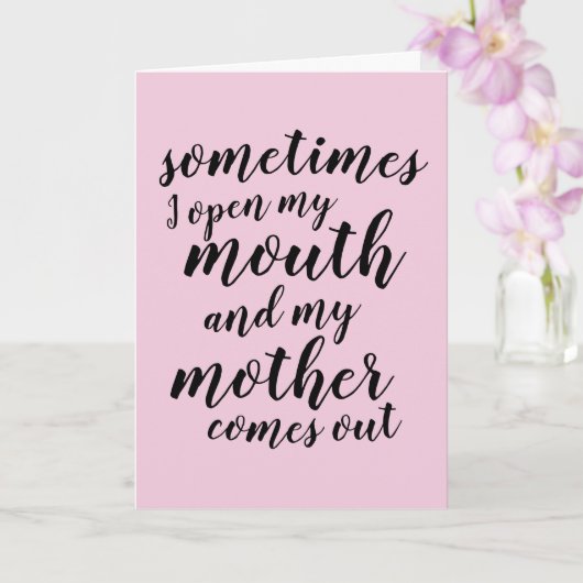 Carte Parfois, j'ouvre la bouche et ma mère sort (Orchidée)